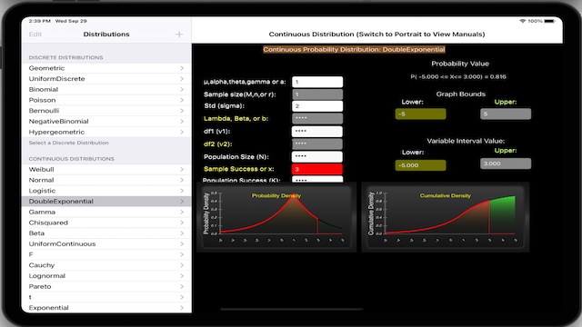 AroniStatMobile™ :  Mobile Statistical Reference Tool for iPad®